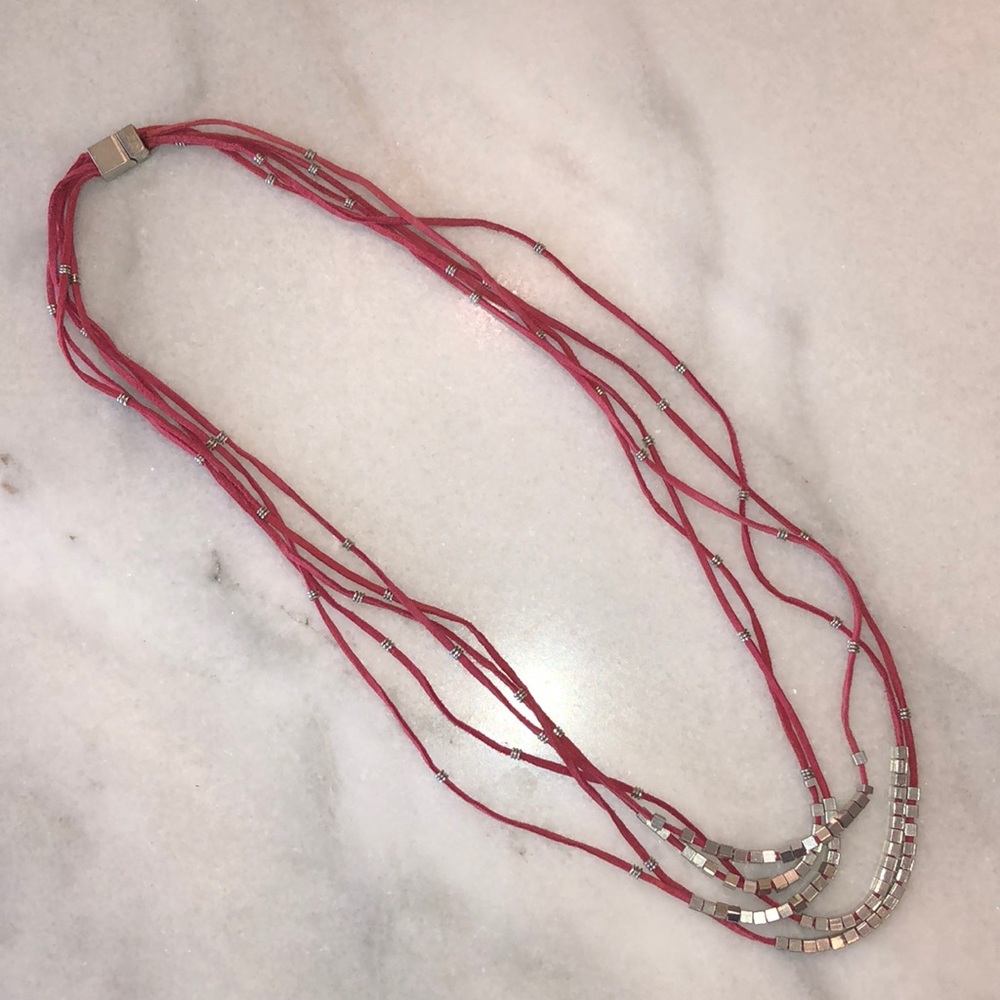 Noonday suede/metal layered necklace